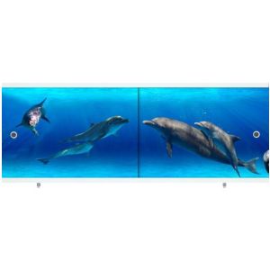 Экран для ванны Ультра легкий АРТ 1480мм Дельфины