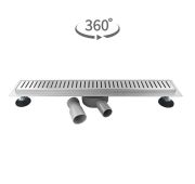 Трап САНАКС 00039 600х70 мм нерж стали, линейный, гор., УЛУЧШЕННЫЙ с зазором под ПЛИТКУ САТИН