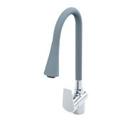 Смеситель для кухни SWES PLATO 1PKLВ3 рычажный с силиконовым серым изливом 0695