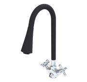 Смеситель для кухни SWES  EXTRA 2XKEB4 буксовый с силиконовым черным изливом 0962