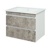 Тумба с раковиной РУНО МАНХЭТТЕН серый бетон подвесная 765*600*470мм