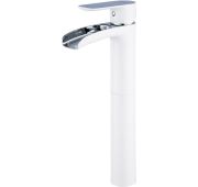 Смеситель для раковины Gappo рычажный высокий белый/хром G1048-31