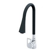 Смеситель для кухни SWES VINDO 1OKGB4 рычажный с силиконовым черным изливом 0700