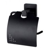 Держатель для туалетной бумаги HAIBA черный с крышкой HB8903