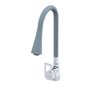 Смеситель для кухни SWES VINDO 1OKGB3 рычажный с силиконовым серым изливом 0696