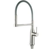 Смеситель для кухни Gappo рычажный с силиконовым серым изливом сатин G4398-55