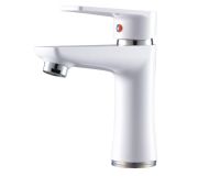 Смеситель для раковины РМС рычажный из АБС пластика белый PL6-001F