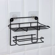 Держатель д/бумаги с полкой металл чёрный 190*100*145мм 10435027