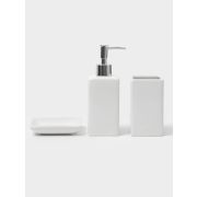 Набор аксессуаров «Лодж» 3 предмета (мыльница, дозатор, стакан) керамика белый 5224945