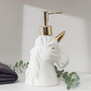 Дозатор д/жидкого мыла  «Единорог» настольный керамика белый 6073208