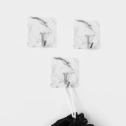 Крючок д/полотенец ДОЛЯНА «Мрамор» одинарный металл пластик 4шт 9826610