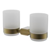 Стакан BELZ  навесной двойной стекло брашированное золото B90808