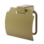 Держатель для туалетной бумаги BELZ  с крышкой металл брашированное золото B90803