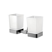 Стакан BELZ  навесной двойной стекло вороненый B90408