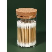 Органайзер д/ватных палочек Bamboo с крышкой бамбук стекло прозрачный 10518921