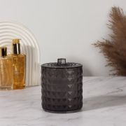 Органайзер д/ватных палочек с крышкой пластик чёрный 10670972