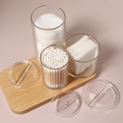 Органайзер д/ватных палочек с крышкой пластик прозрачный 2565946