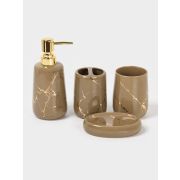 Набор аксессуаров «Гроза» 4 предмета (дозатор, мыльница,2 стакана), керамика коричневый 7514786