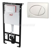 Система инсталляции ALCAPLAST AМ-101/1120 для сухой установки+белая кнопка М-70